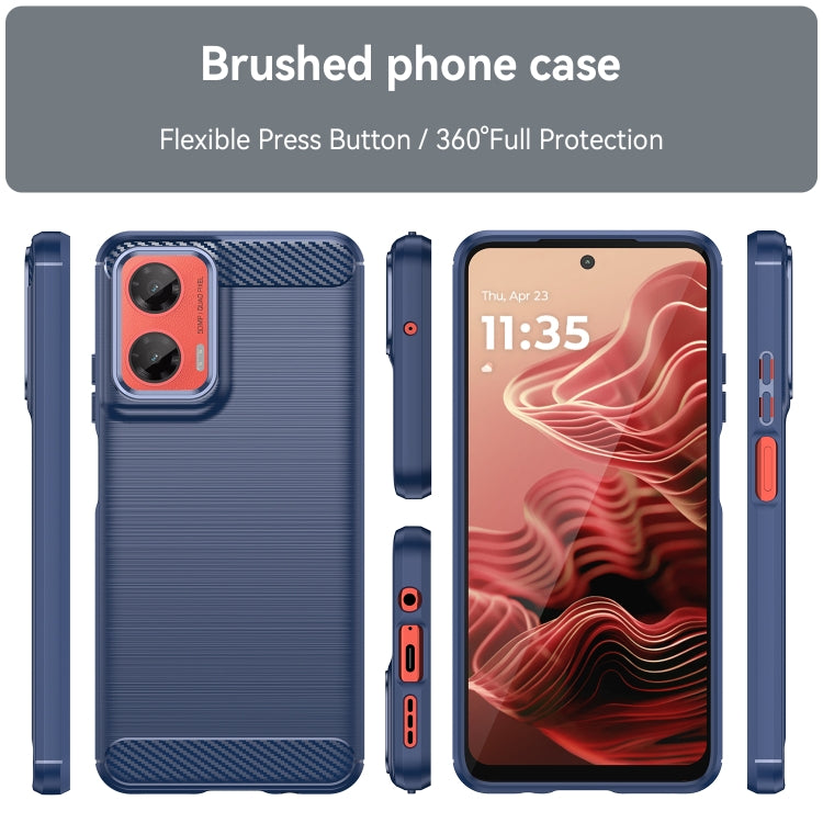 For Motorola Moto G35 5G Carbon Fiber Brushed Texture TPU Phone Case