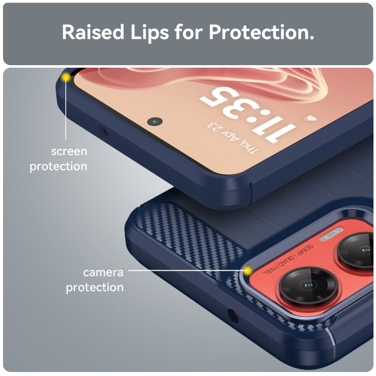 For Motorola Moto G35 5G Carbon Fiber Brushed Texture TPU Phone Case