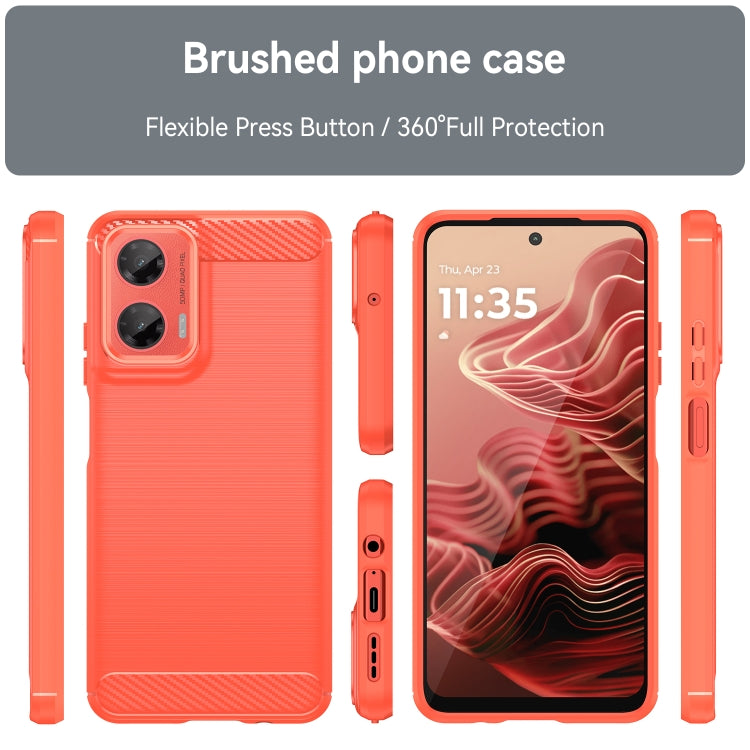 For Motorola Moto G35 5G Carbon Fiber Brushed Texture TPU Phone Case