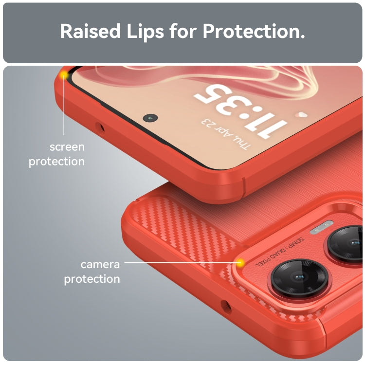For Motorola Moto G35 5G Carbon Fiber Brushed Texture TPU Phone Case