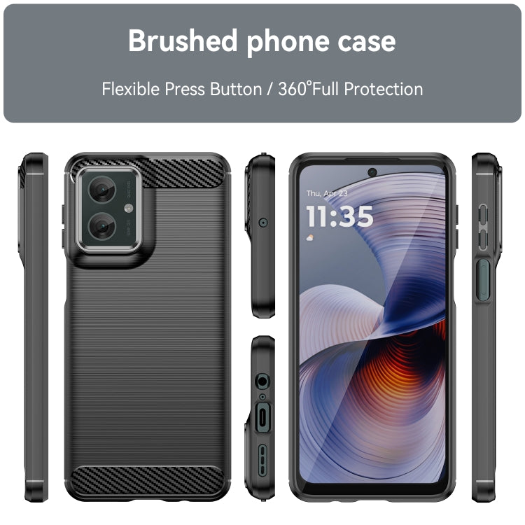 For Motorola Moto G55 5G Carbon Fiber Brushed Texture TPU Phone Case