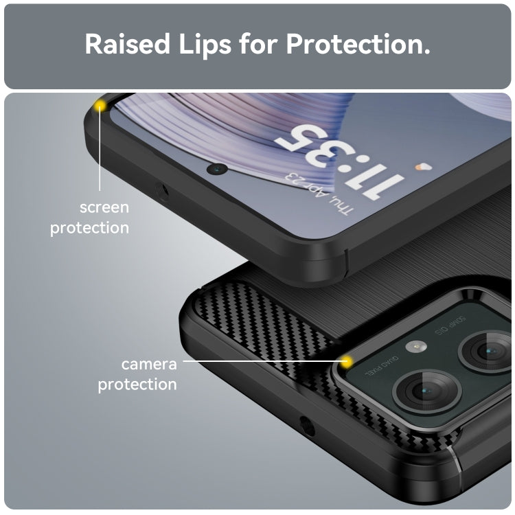 For Motorola Moto G55 5G Carbon Fiber Brushed Texture TPU Phone Case