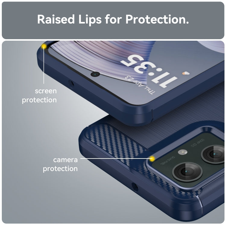 For Motorola Moto G55 5G Carbon Fiber Brushed Texture TPU Phone Case