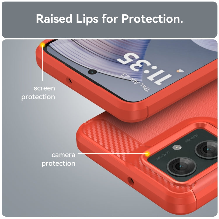 For Motorola Moto G55 5G Carbon Fiber Brushed Texture TPU Phone Case