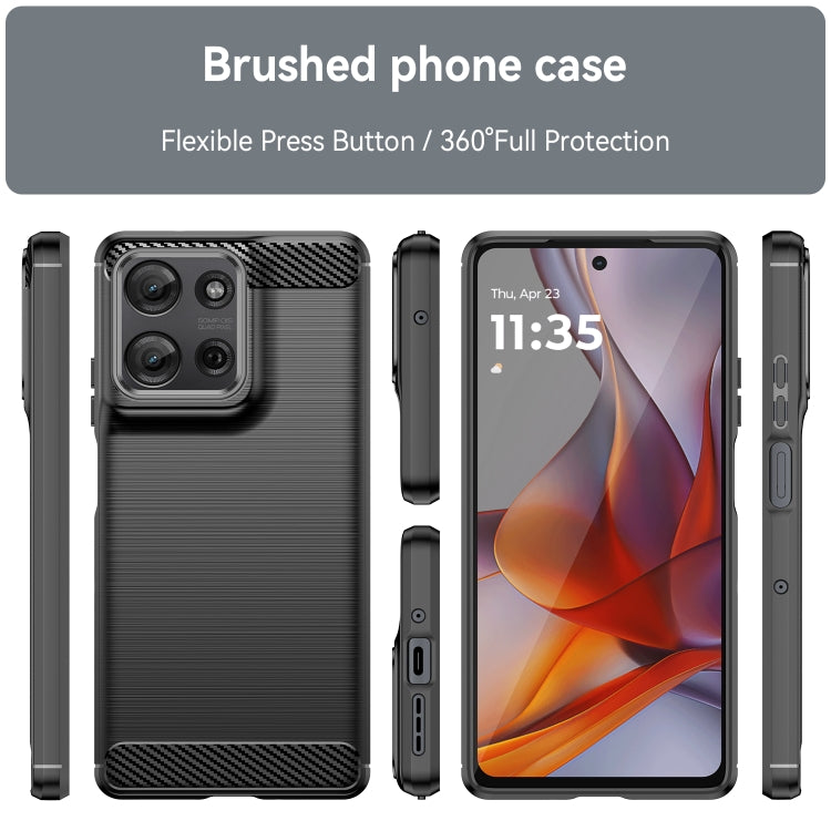 For Motorola Moto G75 5G Carbon Fiber Brushed Texture TPU Phone Case