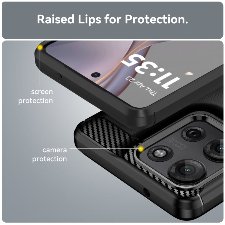 For Motorola Moto G75 5G Carbon Fiber Brushed Texture TPU Phone Case