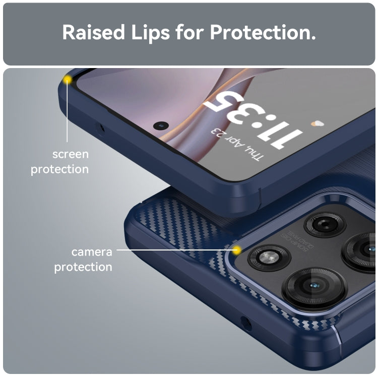 For Motorola Moto G75 5G Carbon Fiber Brushed Texture TPU Phone Case
