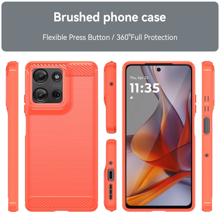 For Motorola Moto G75 5G Carbon Fiber Brushed Texture TPU Phone Case