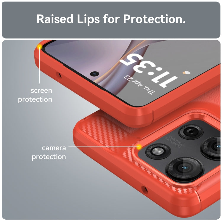 For Motorola Moto G75 5G Carbon Fiber Brushed Texture TPU Phone Case