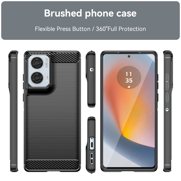 For Motorola S50 Neo Carbon Fiber Brushed Texture TPU Phone Case