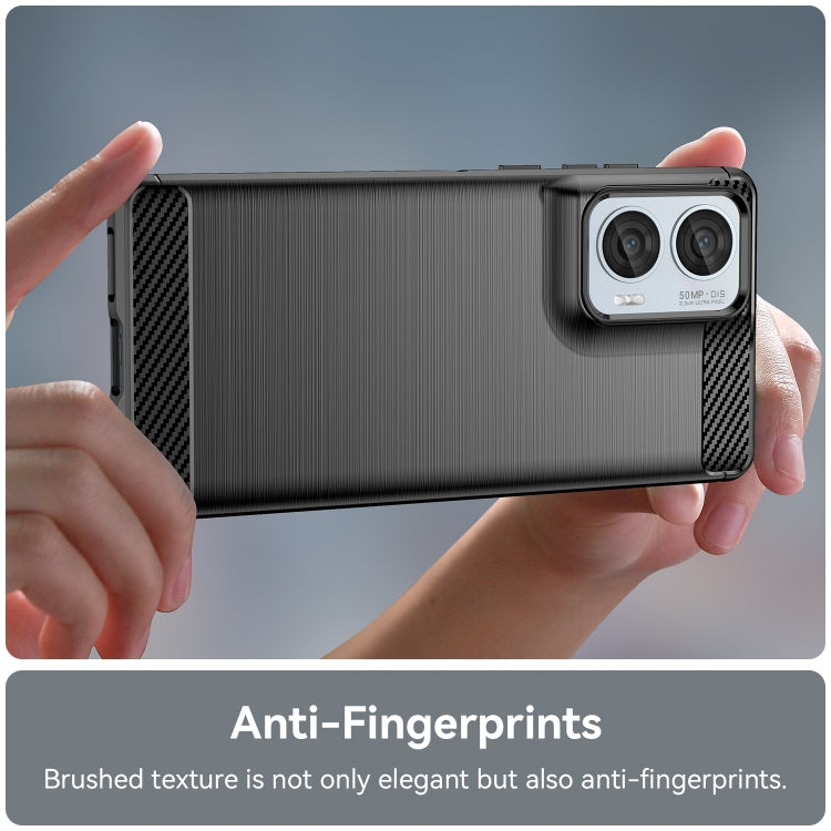 For Motorola S50 Neo Carbon Fiber Brushed Texture TPU Phone Case