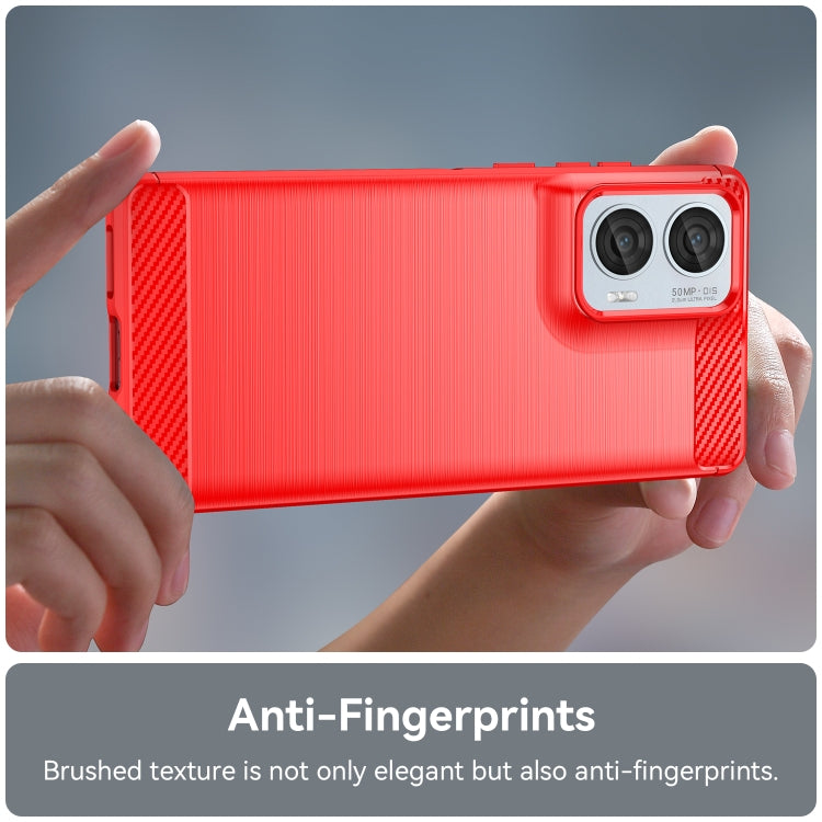 For Motorola S50 Neo Carbon Fiber Brushed Texture TPU Phone Case