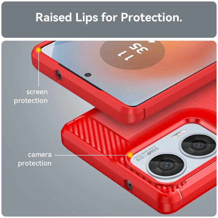 For Motorola S50 Neo Carbon Fiber Brushed Texture TPU Phone Case