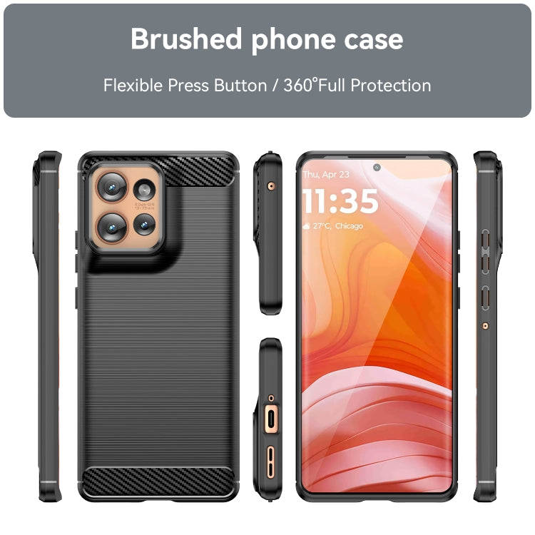 For Motorola Edge 50 Carbon Fiber Brushed Texture TPU Phone Case