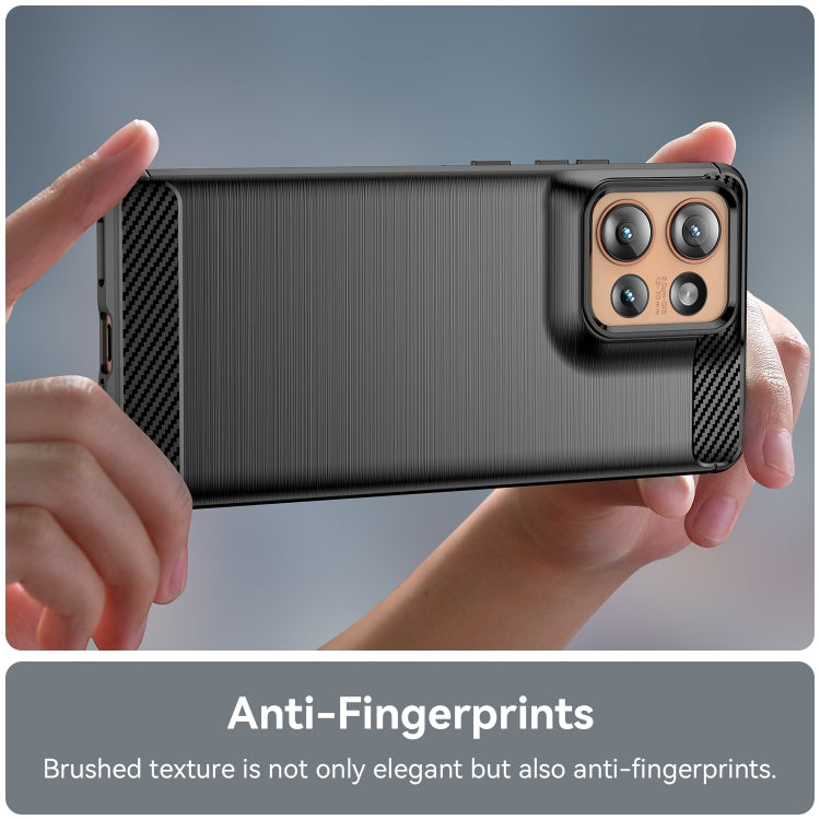 For Motorola Edge 50 Carbon Fiber Brushed Texture TPU Phone Case