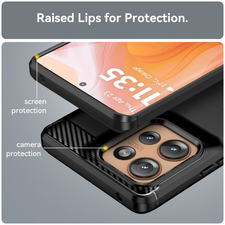 For Motorola Edge 50 Carbon Fiber Brushed Texture TPU Phone Case