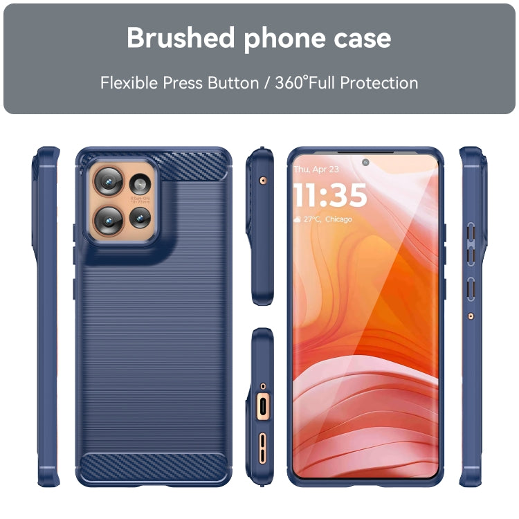 For Motorola Edge 50 Carbon Fiber Brushed Texture TPU Phone Case