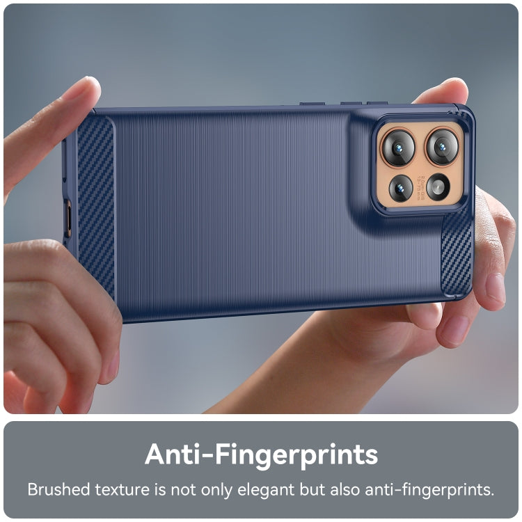 For Motorola Edge 50 Carbon Fiber Brushed Texture TPU Phone Case