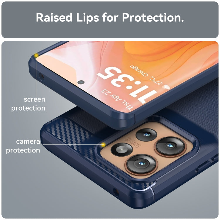 For Motorola Edge 50 Carbon Fiber Brushed Texture TPU Phone Case