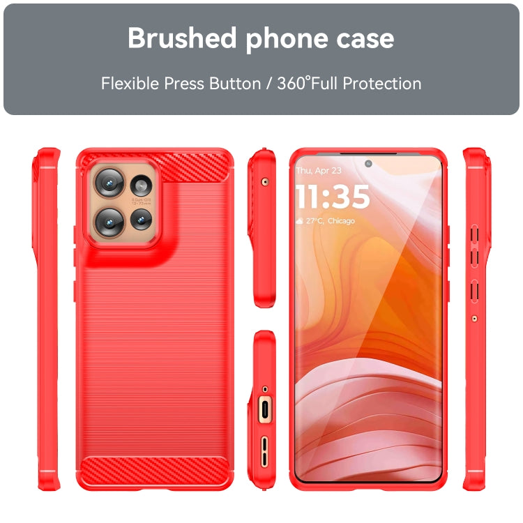 For Motorola Edge 50 Carbon Fiber Brushed Texture TPU Phone Case