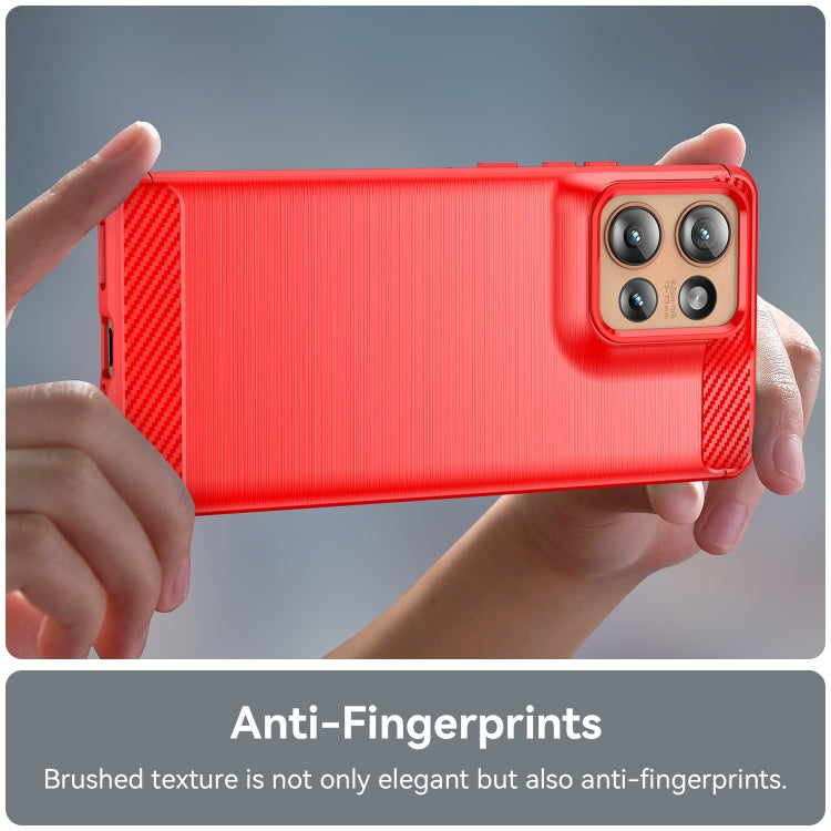 For Motorola Edge 50 Carbon Fiber Brushed Texture TPU Phone Case