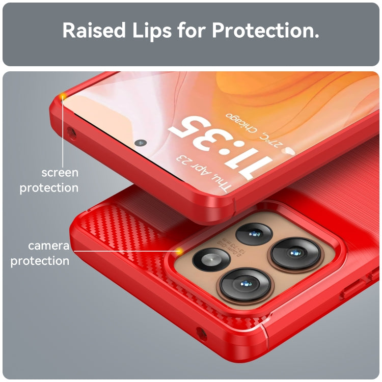 For Motorola Edge 50 Carbon Fiber Brushed Texture TPU Phone Case