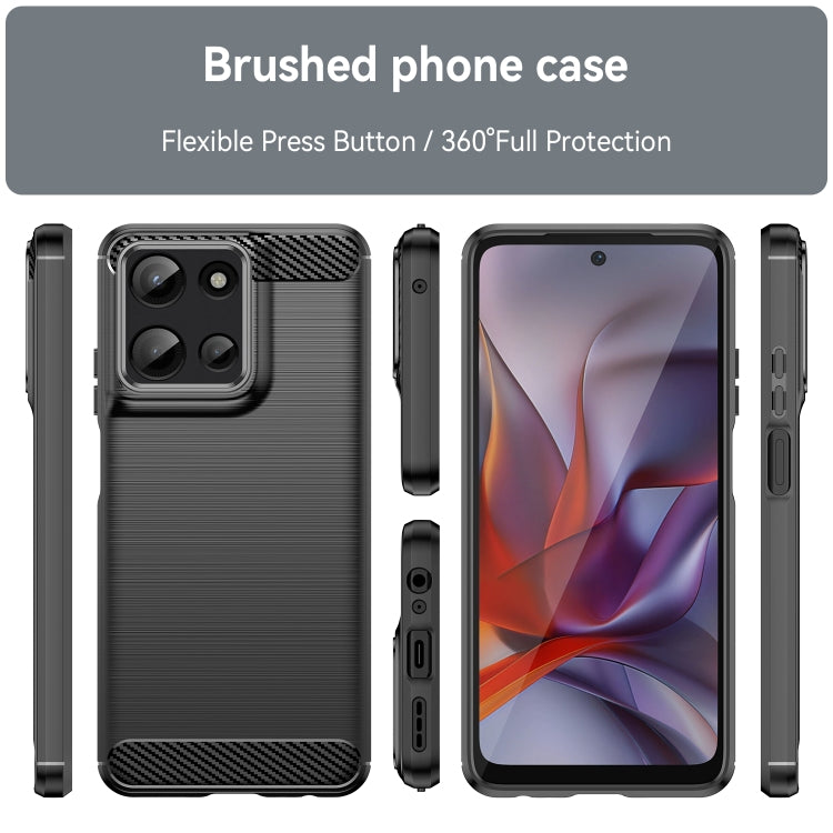 For Motorola Moto G 5G 2025 Carbon Fiber Brushed Texture TPU Phone Case