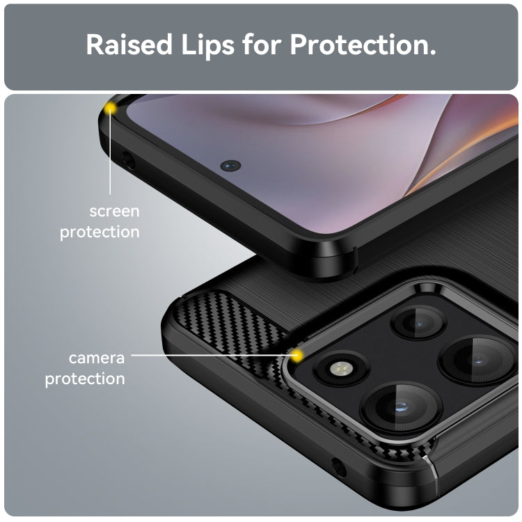 For Motorola Moto G 5G 2025 Carbon Fiber Brushed Texture TPU Phone Case