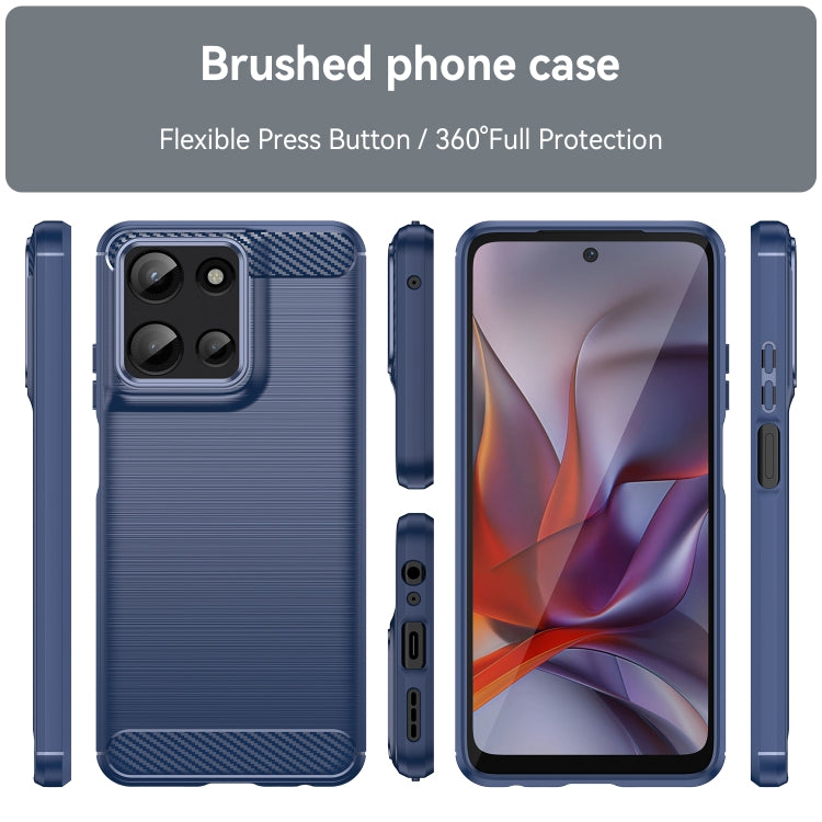 For Motorola Moto G Play 2025 Carbon Fiber Brushed Texture TPU Phone Case