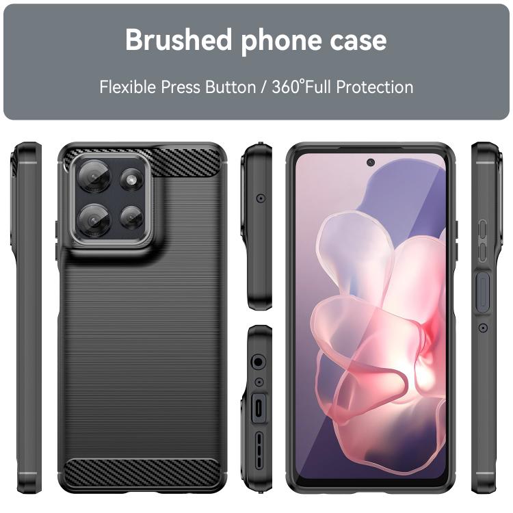 For Motorola Moto G Power 2025 Carbon Fiber Brushed Texture TPU Phone Case