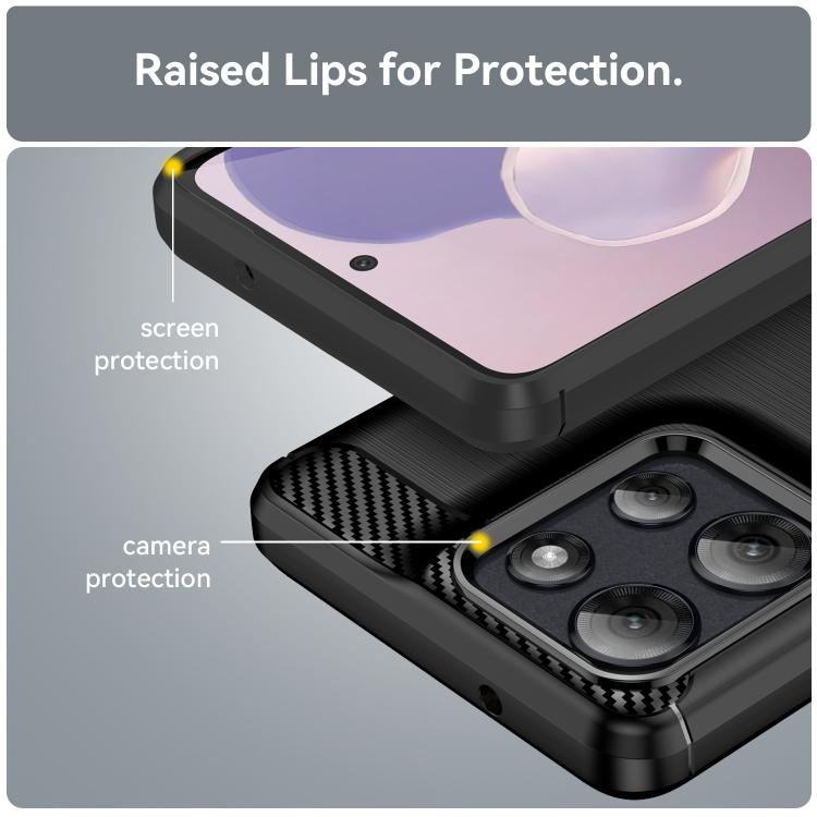 For Motorola Moto G Power 2025 Carbon Fiber Brushed Texture TPU Phone Case