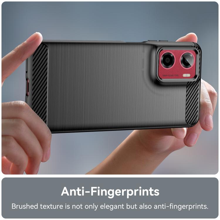 For Motorola Moto E15 Carbon Fiber Brushed Texture TPU Phone Case