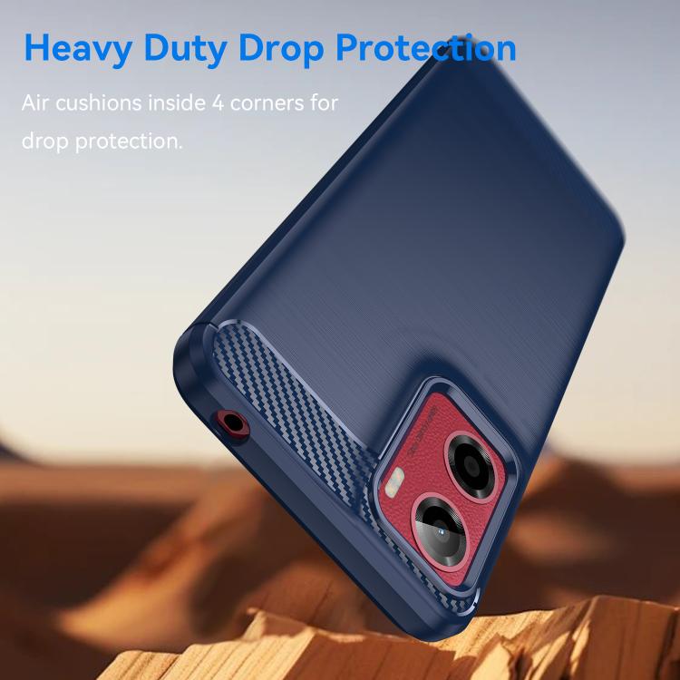 For Motorola Moto E15 Carbon Fiber Brushed Texture TPU Phone Case