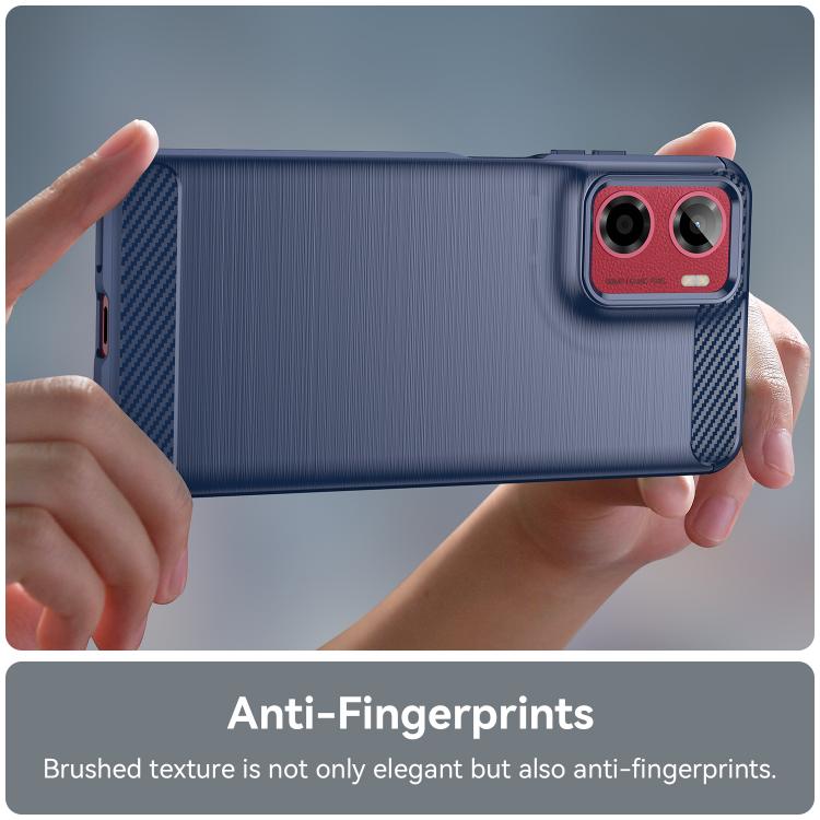 For Motorola Moto E15 Carbon Fiber Brushed Texture TPU Phone Case