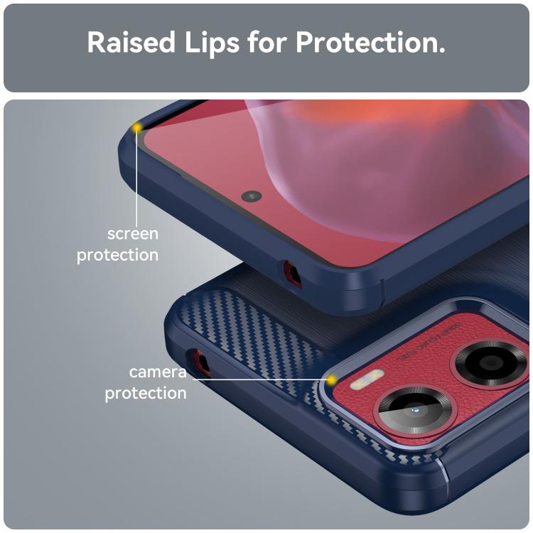 For Motorola Moto E15 Carbon Fiber Brushed Texture TPU Phone Case