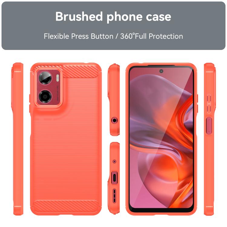 For Motorola Moto E15 Carbon Fiber Brushed Texture TPU Phone Case