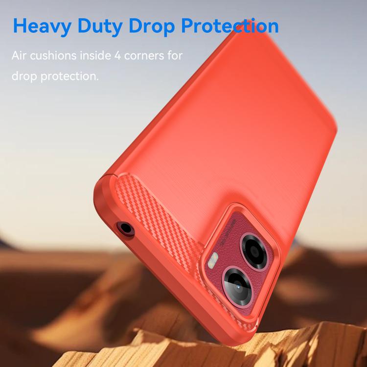 For Motorola Moto E15 Carbon Fiber Brushed Texture TPU Phone Case