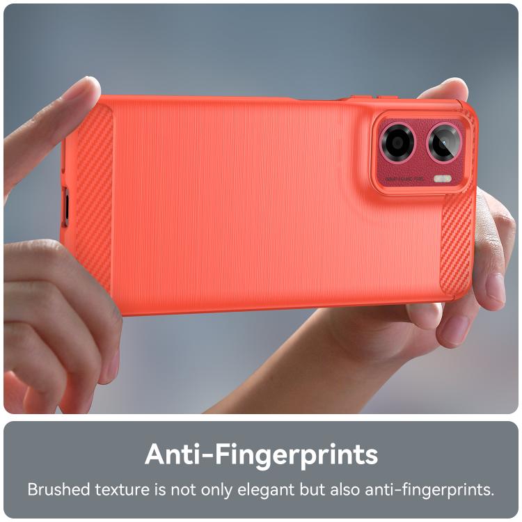 For Motorola Moto E15 Carbon Fiber Brushed Texture TPU Phone Case