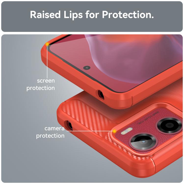 For Motorola Moto E15 Carbon Fiber Brushed Texture TPU Phone Case