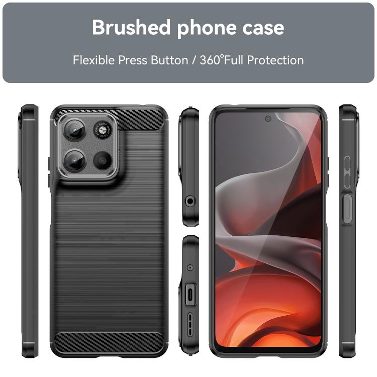 For Motorola Moto G15 Carbon Fiber Brushed Texture TPU Phone Case