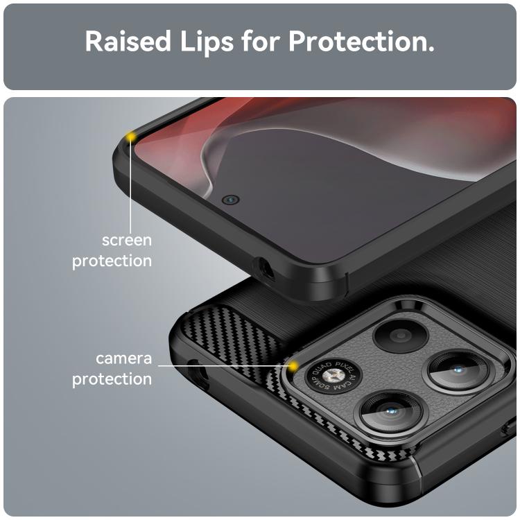 For Motorola Moto G15 Carbon Fiber Brushed Texture TPU Phone Case