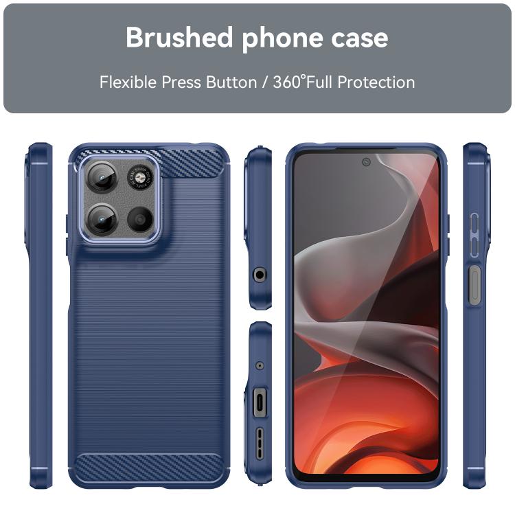 For Motorola Moto G15 Carbon Fiber Brushed Texture TPU Phone Case