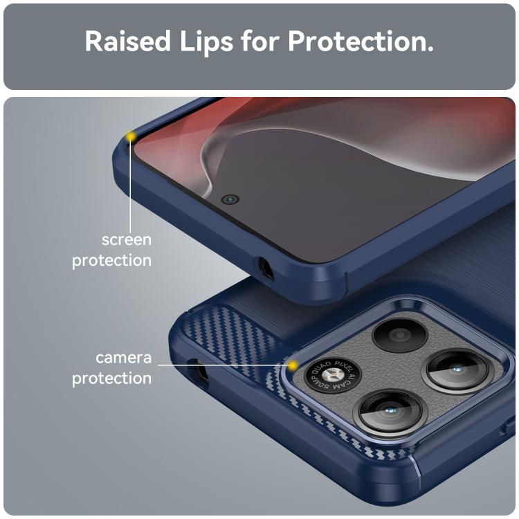 For Motorola Moto G15 Carbon Fiber Brushed Texture TPU Phone Case
