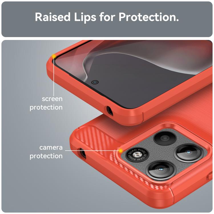 For Motorola Moto G15 Carbon Fiber Brushed Texture TPU Phone Case