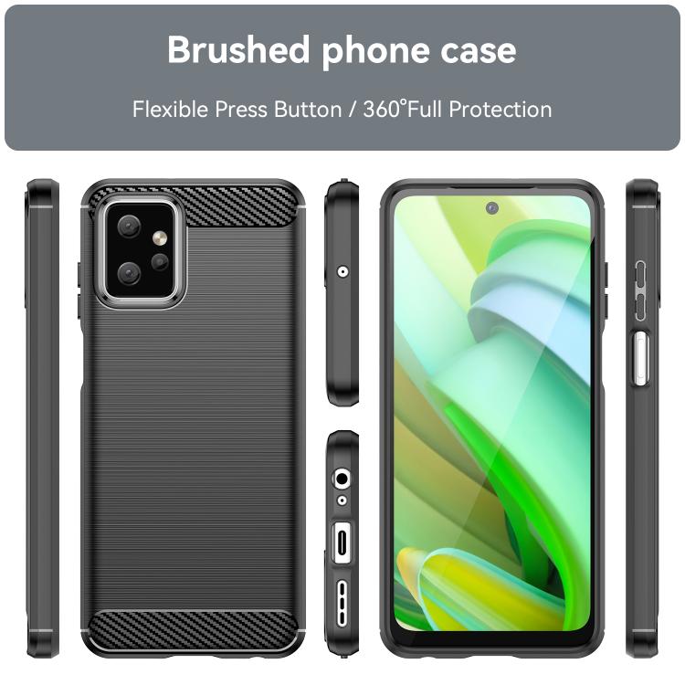 For Motorola Moto G Power 2023 Carbon Fiber Brushed Texture TPU Phone Case