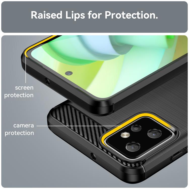 For Motorola Moto G Power 2023 Carbon Fiber Brushed Texture TPU Phone Case