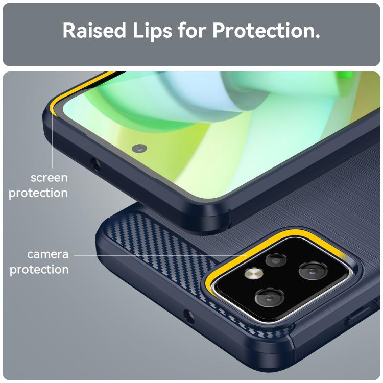 For Motorola Moto G Power 2023 Carbon Fiber Brushed Texture TPU Phone Case