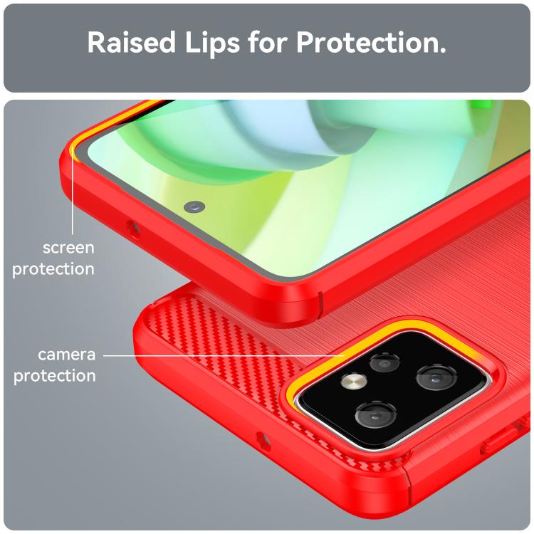 For Motorola Moto G Power 2023 Carbon Fiber Brushed Texture TPU Phone Case
