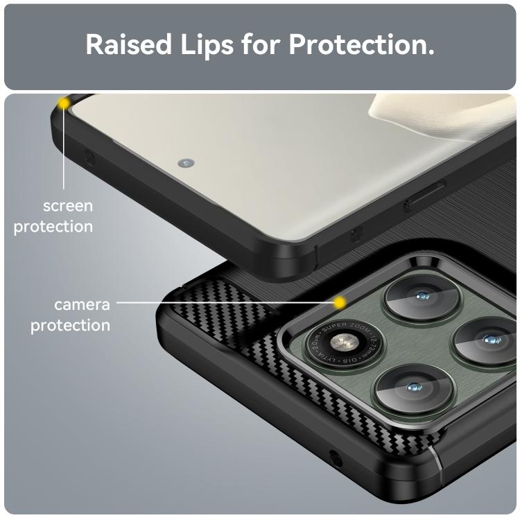 For Motorola Edge 60 Pro Carbon Fiber Brushed Texture TPU Phone Case