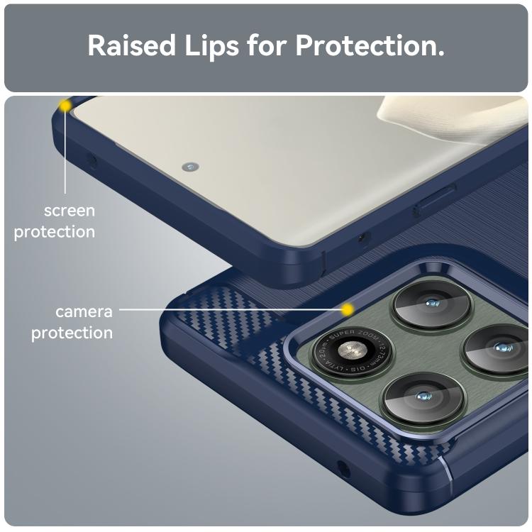 For Motorola Edge 60 Pro Carbon Fiber Brushed Texture TPU Phone Case